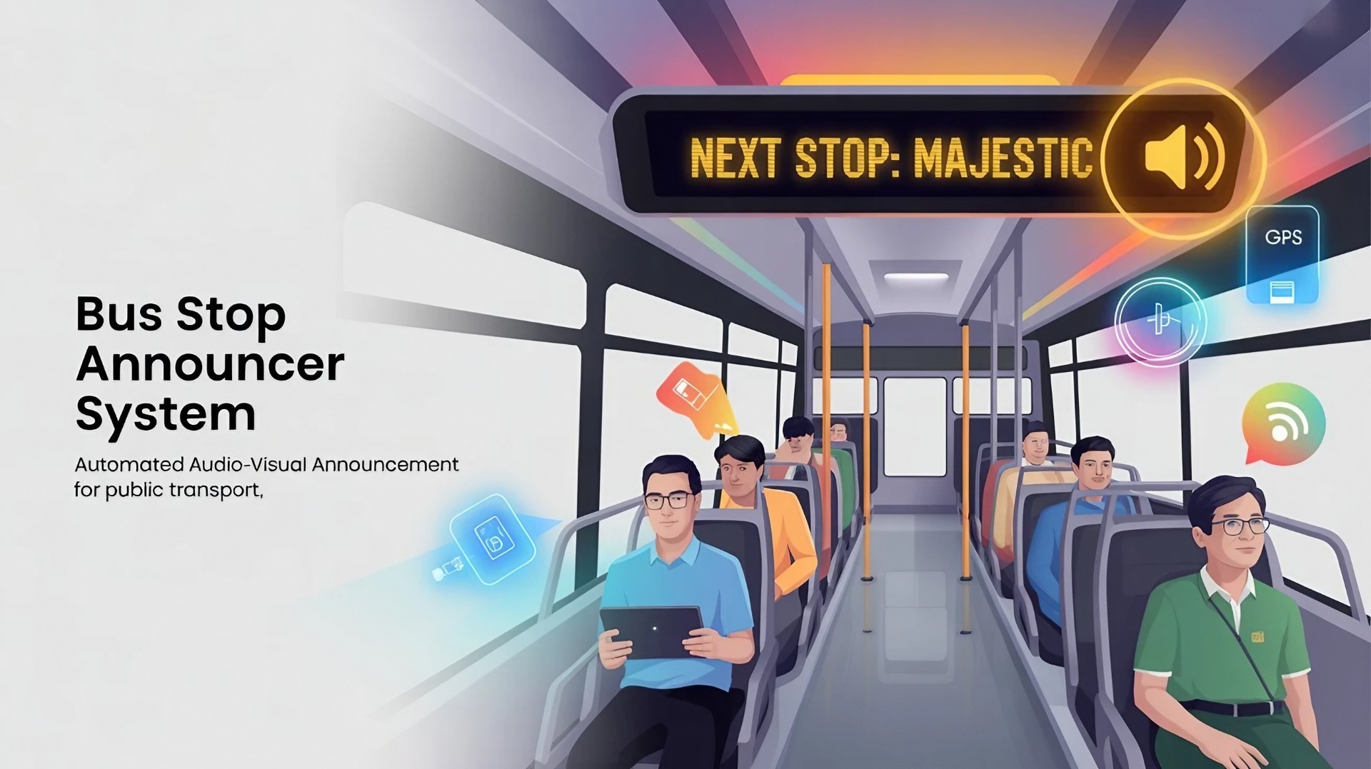 Bus Stop Announcer System - Automated audio-visual announcement for public transport